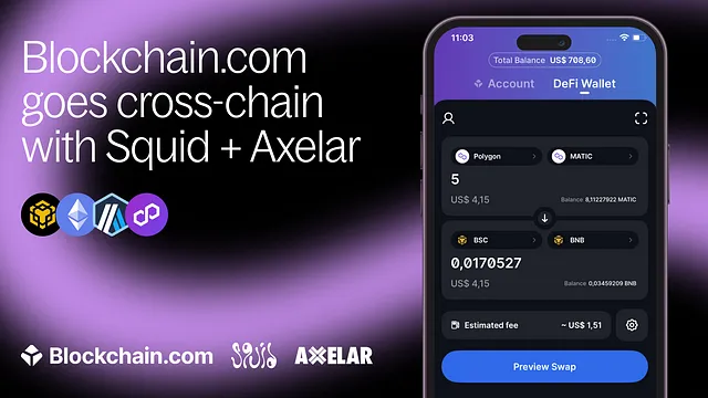 الإعلان عن شراكة بين Blockchain.com وAxelar و Squid